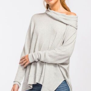 Turtleneck Oversized Top Hi/Low Tunic